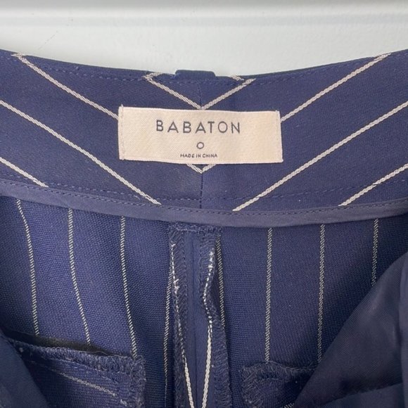 Babaton Modesto Navy Pinstripe Pants Size 0 - Picture 6 of 10